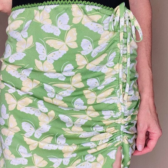 Urban Outfitters Retro Y2K Green Bodycon Butterfly Mini Skirt - Picture 7 of 8